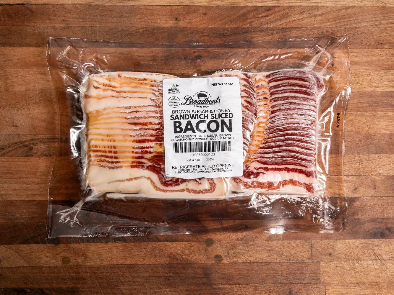 BROADBENT BROWN SUGAR & HONEY HICKORY SMOKED HERITAGE BACON