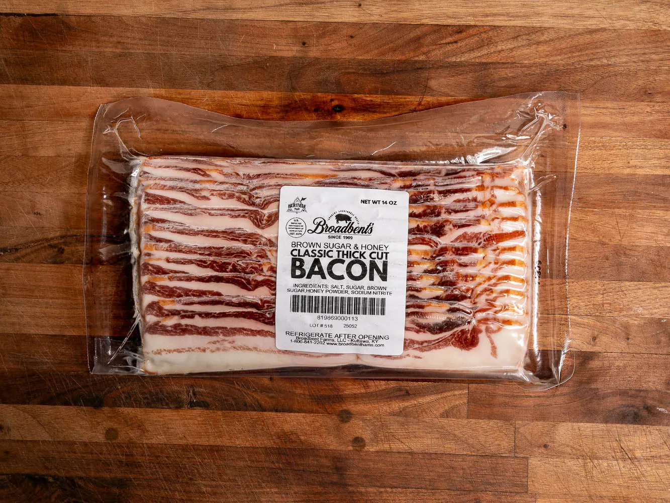 BROADBENT BROWN SUGAR & HONEY HICKORY SMOKED HERITAGE BACON