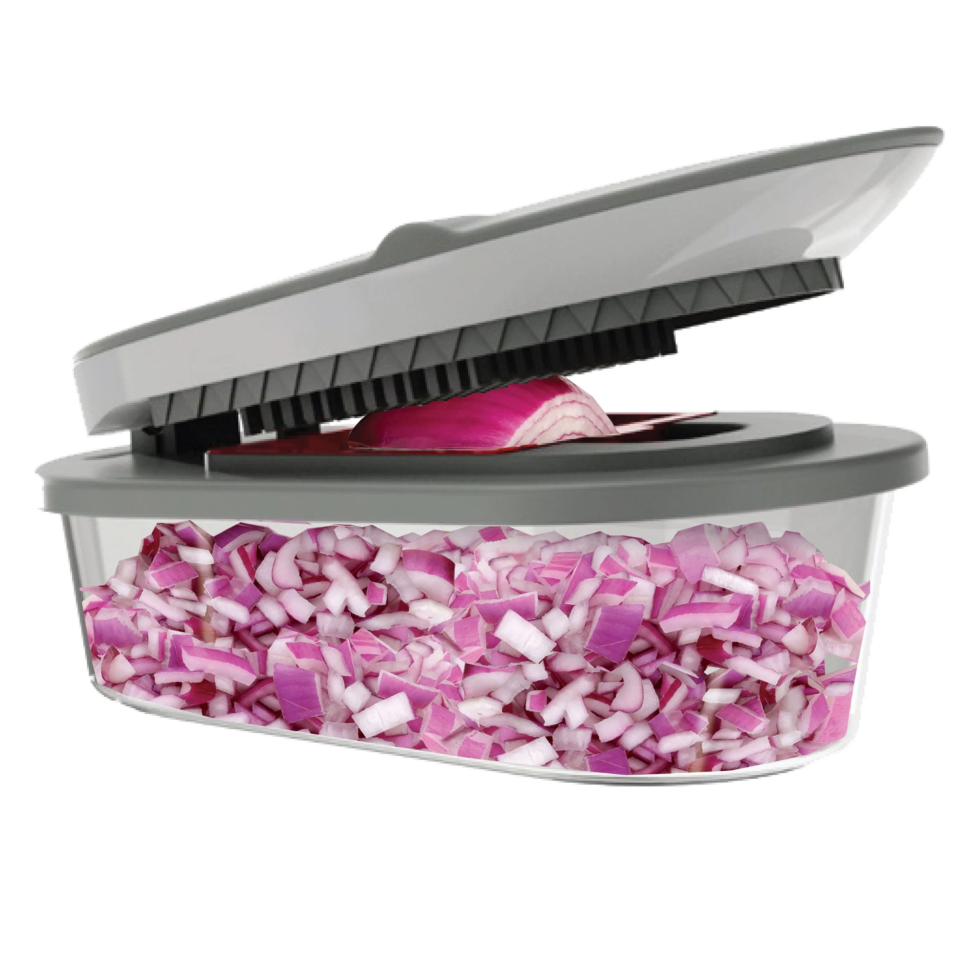 Chopzilla All-in-1 Vegetable Chopper & Mandoline Slicer with Container, 4 Blades & Scraper – Sharp Veggie Cutter, Salad Dicer & Food Chopper