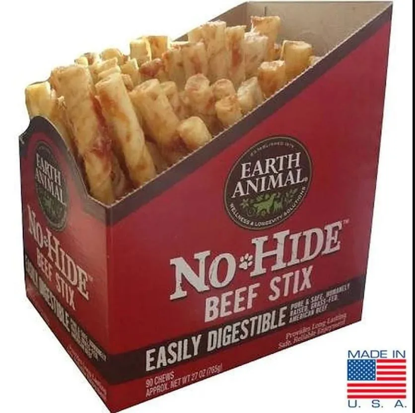 Earth Animal No Hide Beef Stix ; Dog Treat ;  7 inch single chew