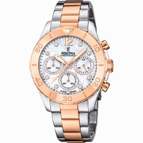 Festina Boyfriend Stainless Steel Chronograph Ladies Watch I Model F20605/1 Quartz Movement