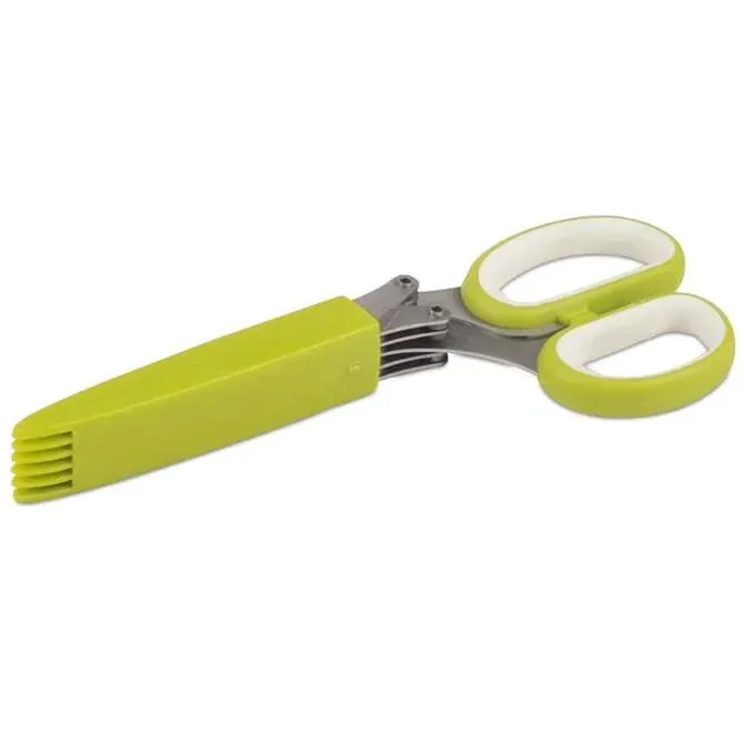 Five Blade Stainless Steel Herb Scissors with Cover