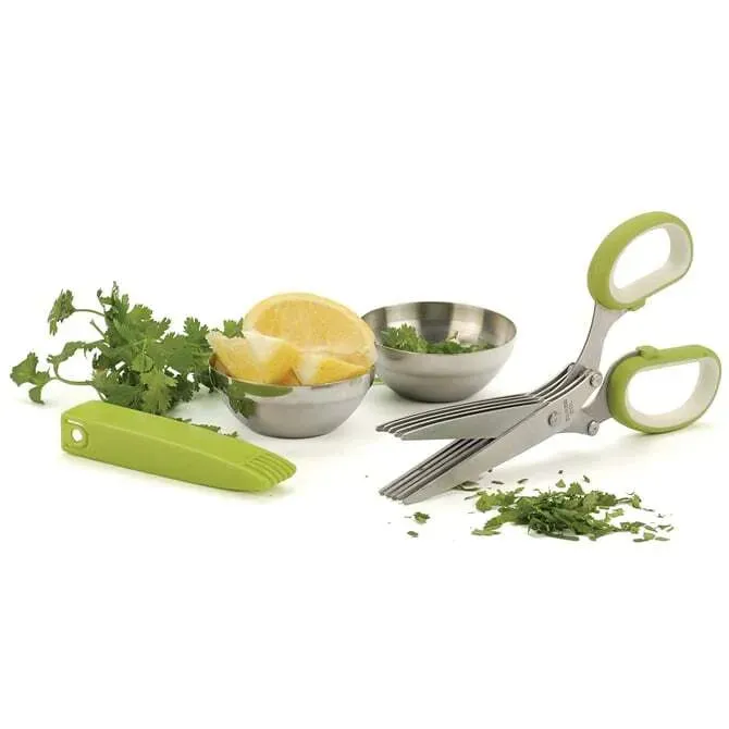 Five Blade Stainless Steel Herb Scissors with Cover