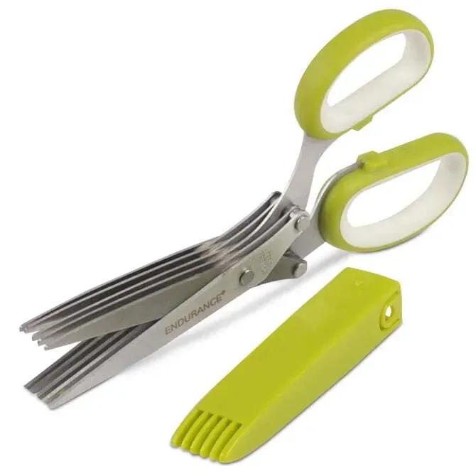Five Blade Stainless Steel Herb Scissors with Cover