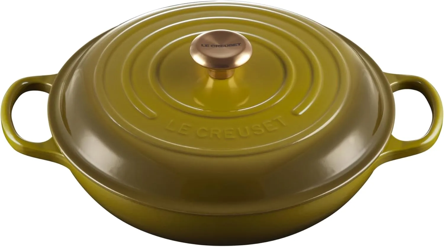 Le Creuset 3 1/2 Qt. Signature Braiser w/Gold Knob - Olive