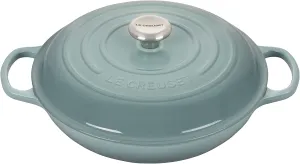 Le Creuset 3 1/2 Qt. Signature Braiser w/Stainless Steel Knob - Sea Salt- Personalized Engraving Available