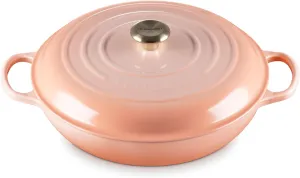 Le Creuset 5 Qt. Signature Braiser w/Gold Knob - Peche