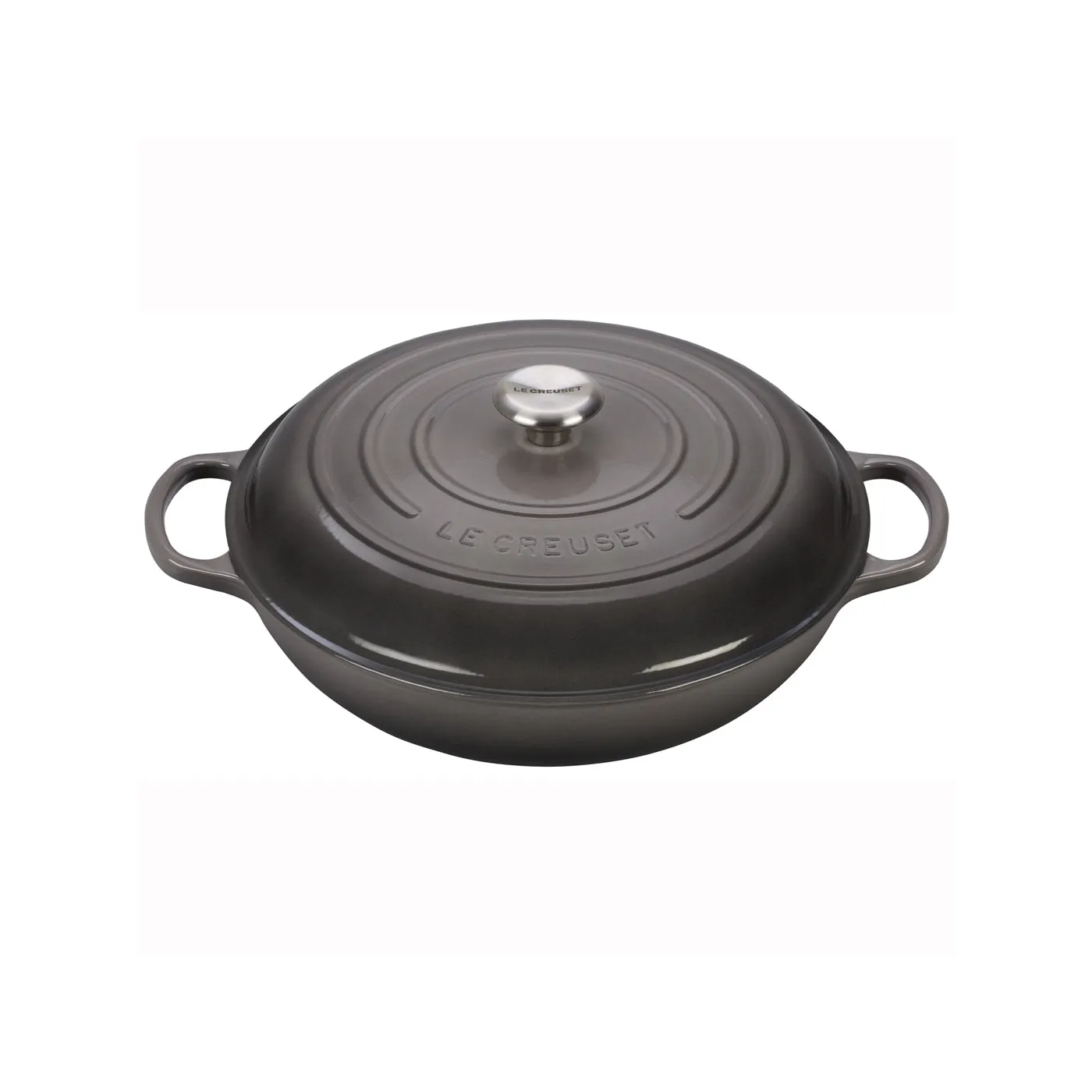 Le Creuset 5 Qt. Signature Braiser w/Stainless Steel Knob - Oyster- Personalized Engraving Available