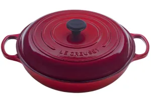 Le Creuset 5 Quart Cast Iron Enameled Braiser, Cerise