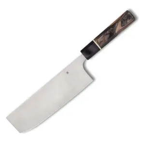 Murray Carter by Spyderco Itamae Series Nakiri - 7.3in blade with burl G-10 handle