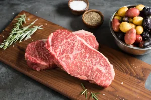 Natural American Wagyu Beef Portioned Striploin Steak