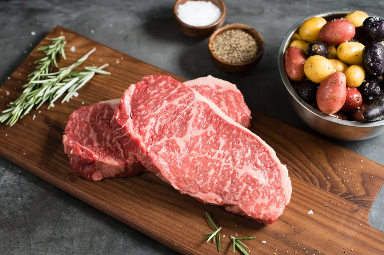 Natural American Wagyu Beef Portioned Striploin Steak