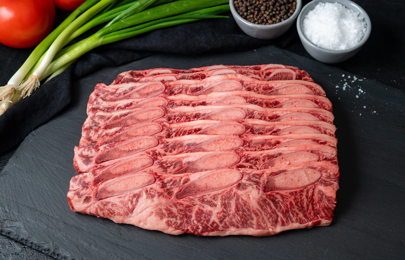 Natural American Wagyu Beef Short Ribs Flanken-Cut (2 pkgs)
