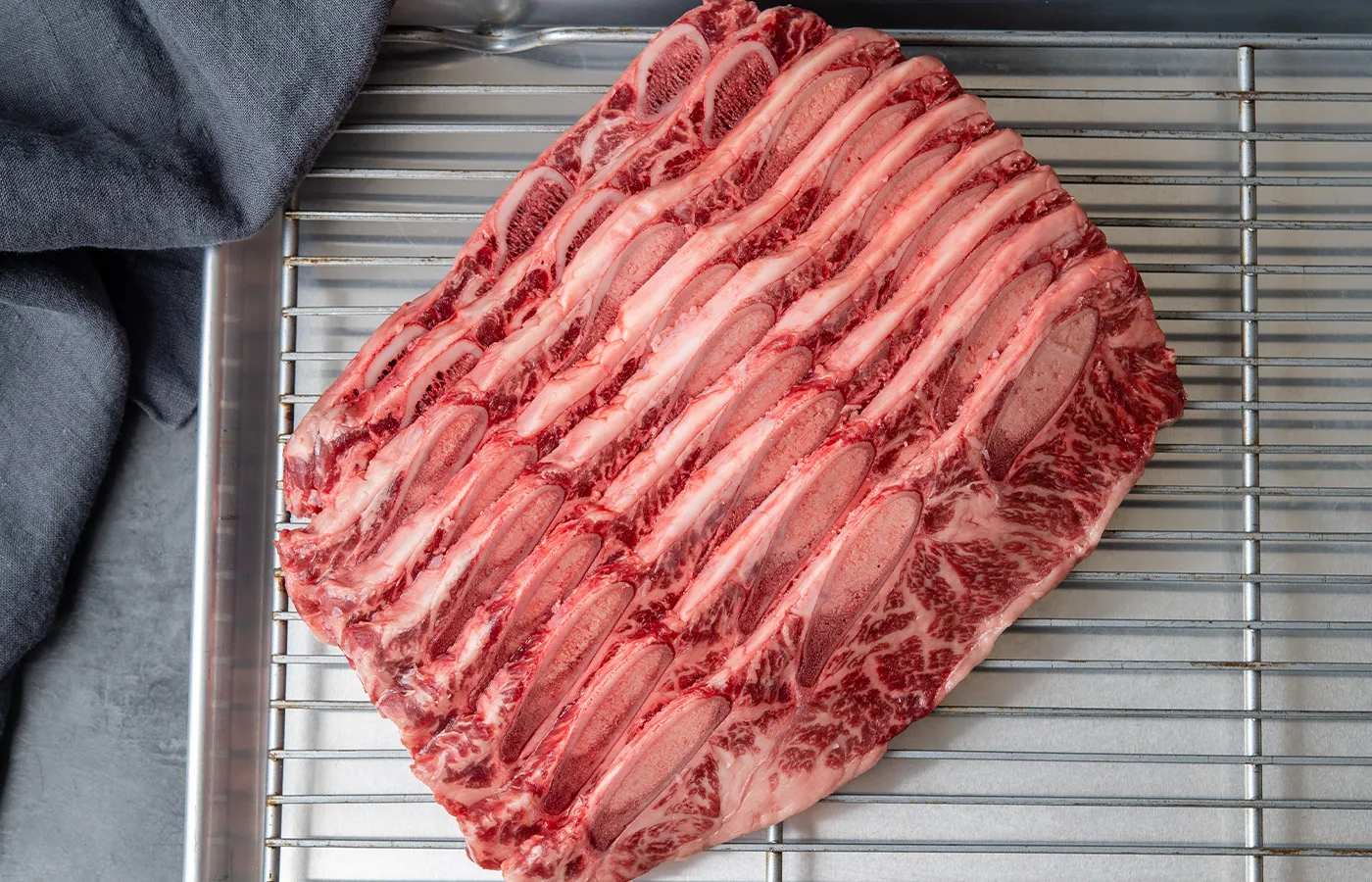 Natural American Wagyu Beef Short Ribs Flanken-Cut (2 pkgs)