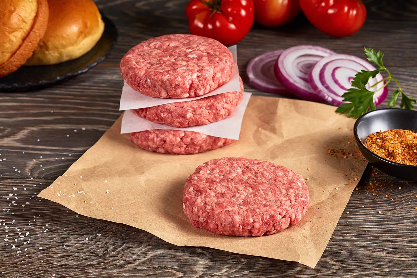 Natural Signature Brisket Blend Ground Beef Hamburger Pucks (81/19) - 72 Pucks