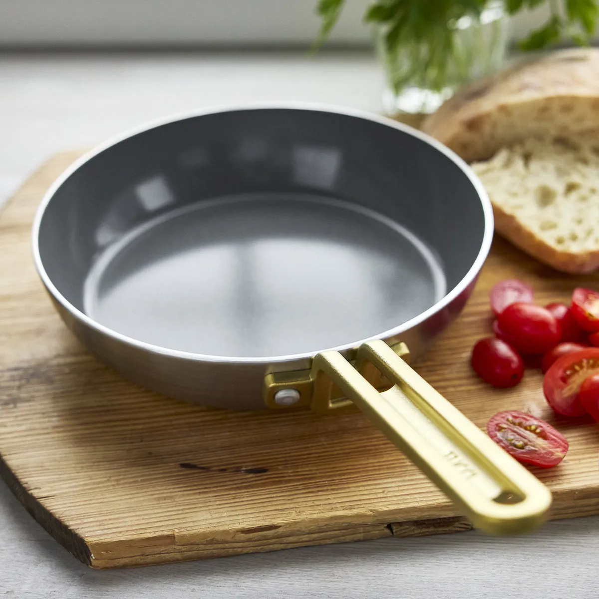 Stanley Tucci™ Stainless Steel Ceramic Nonstick 8" & 10" Frypan Set | Champagne Handles