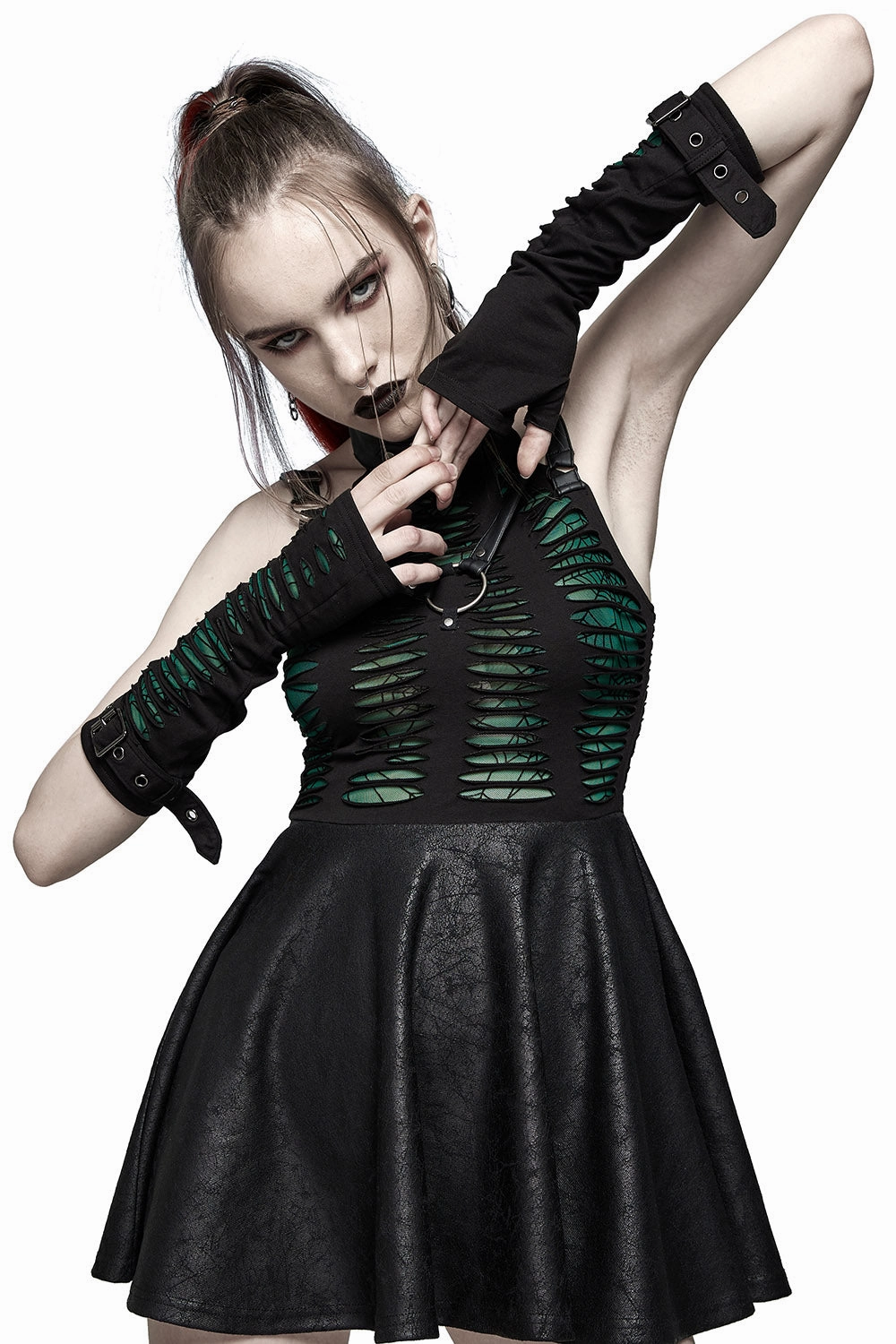 Woven Webs Emerald Armwarmers [GREEN]